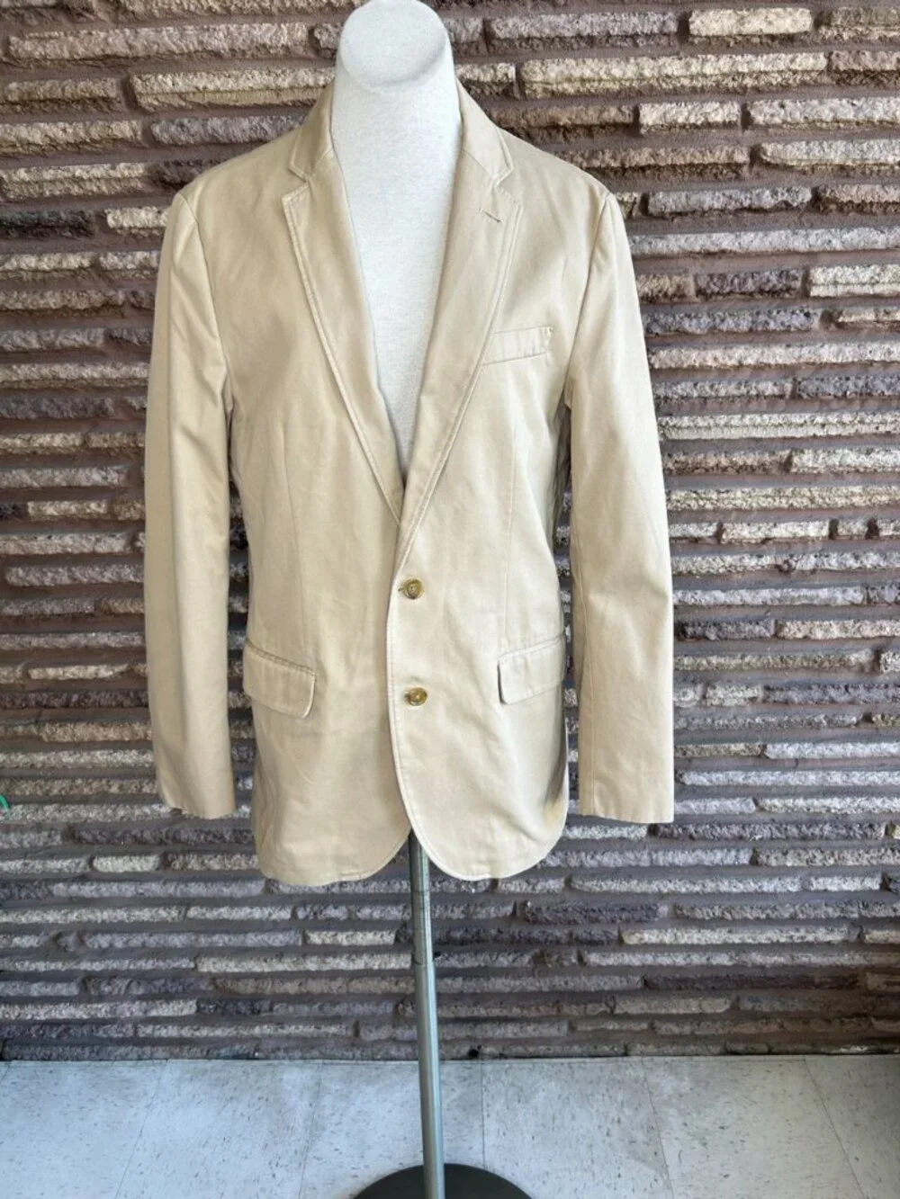 J. Crew Men's Tan Ludlow 100% Cotton Twill Casual Sport Coat Blazer Size Medium